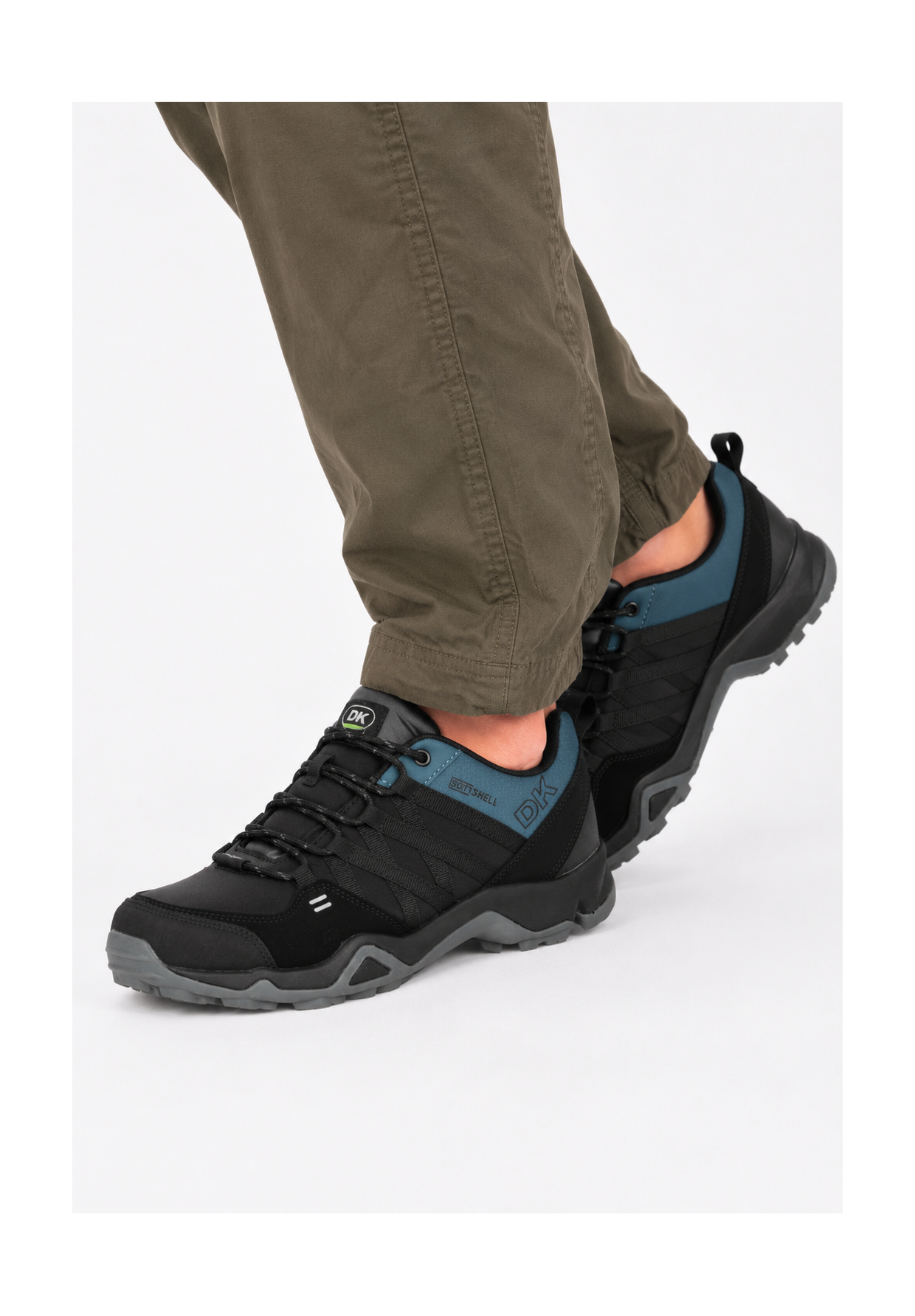 Sneakersy Męskie Buty Sportowe Trekkingowe Softshell Czarne DK Swat