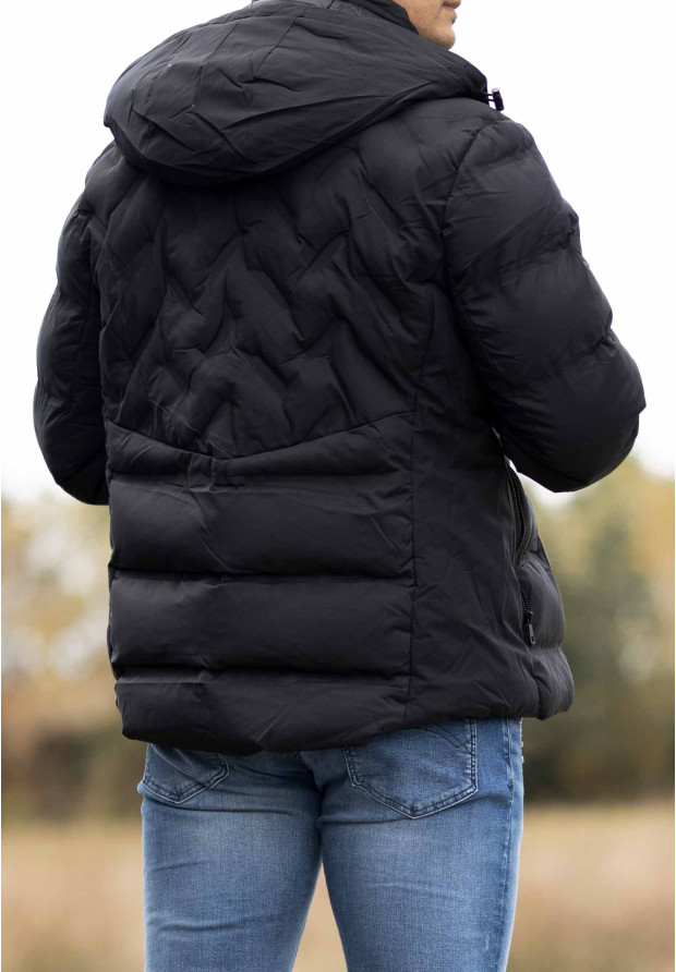 Kurtka Męska Puchowa Czarna KYMAXX