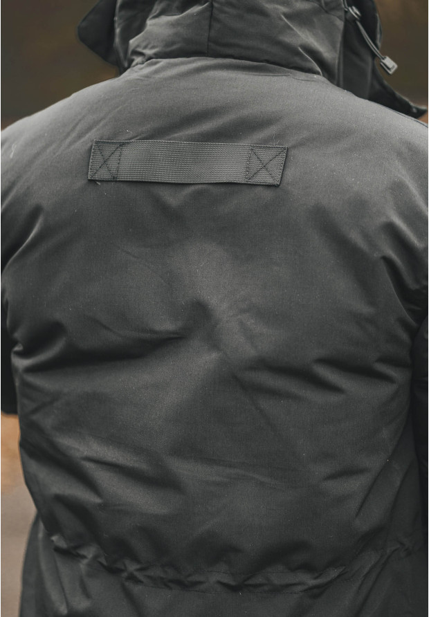 Kurtka Męska Długa Parka Czarna Elegancka