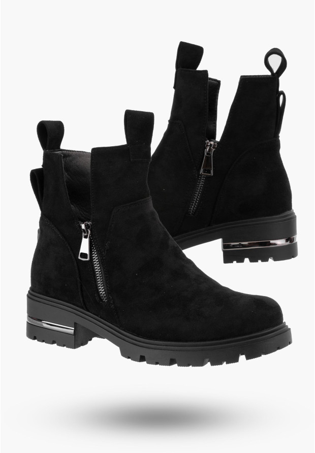 Botki Damskie Czarne Trapery Filippo DBT4812/23 BK