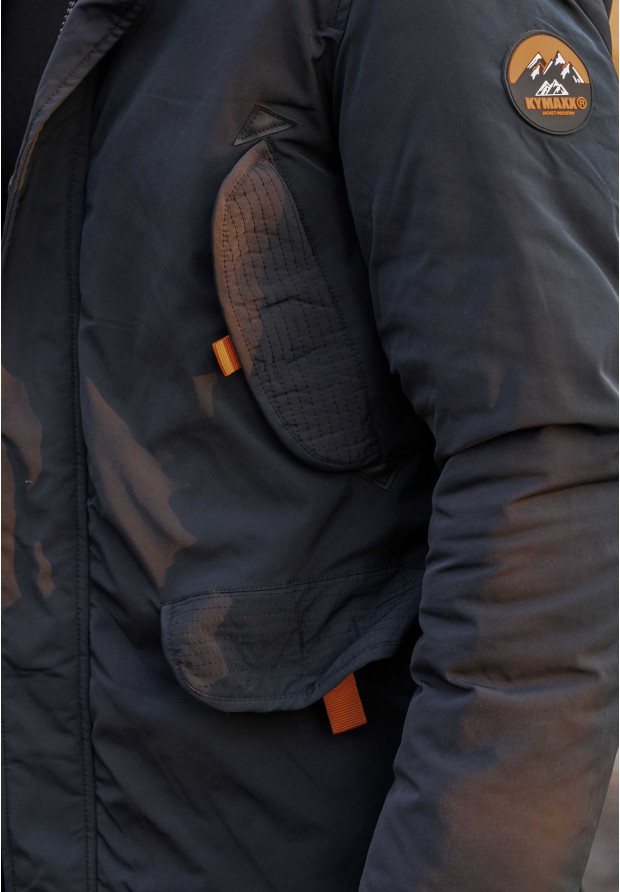 Kurtka Męska Ocieplana Parka Premium Granatowa
