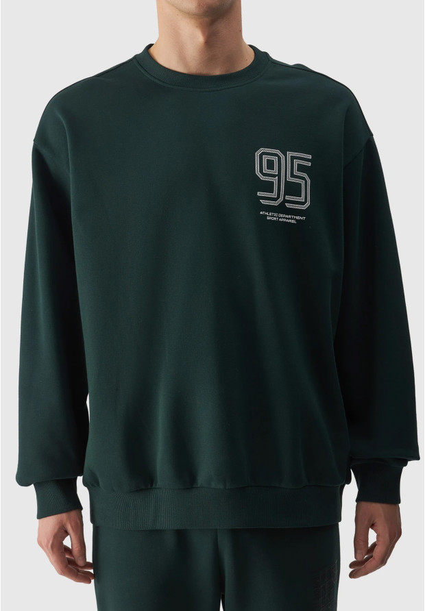 Bluza Męska 4F Sportowa Zielona nierozpinana 4FRAW23TSWSM1322