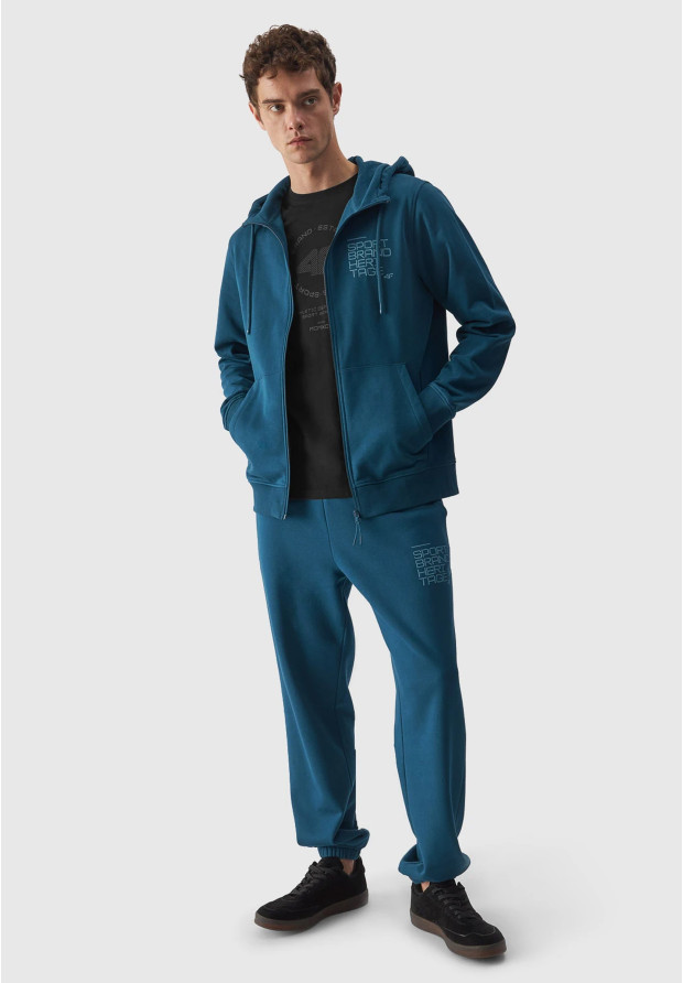 Bluza Męska 4F z kapturem Zielona rozpinana 4FRAW23TSWSM1325