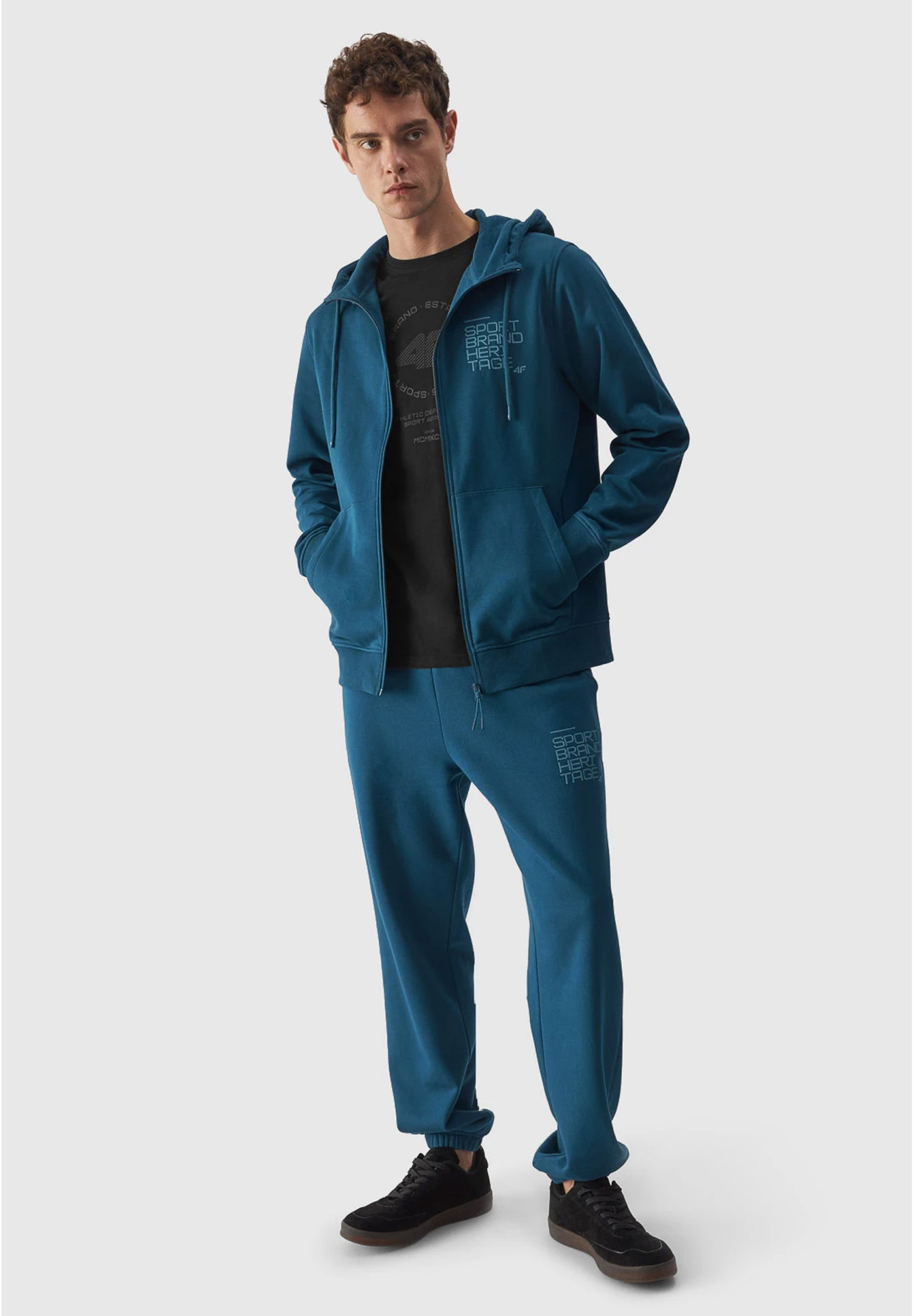 Bluza Męska 4F z kapturem Zielona rozpinana 4FRAW23TSWSM1325