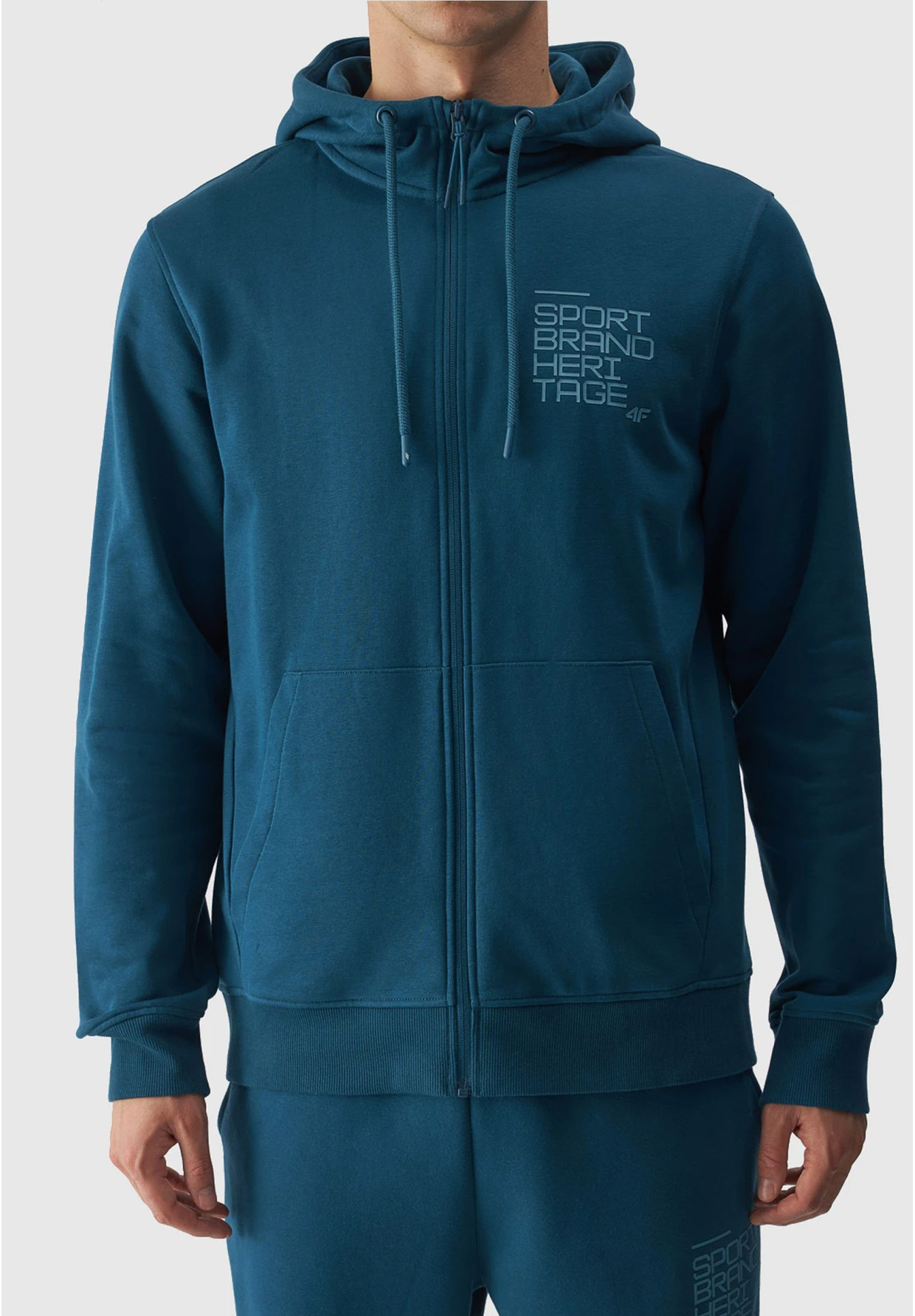 Bluza Męska 4F z kapturem Zielona rozpinana 4FRAW23TSWSM1325
