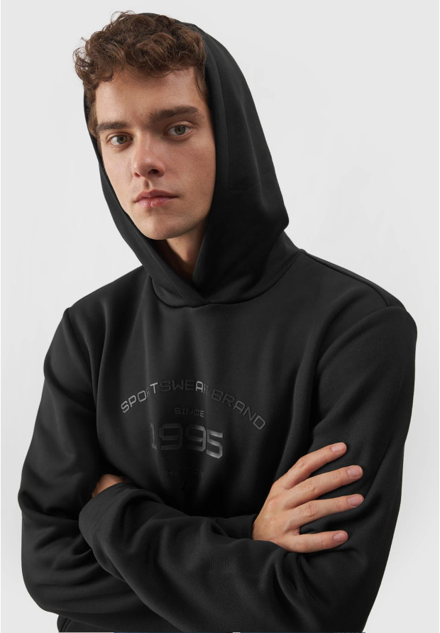 Bluza Męska 4F z kapturem Czarna Logo