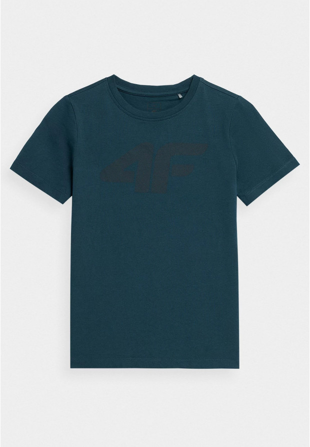Koszulka 4F chłopięca granatowa duże logo