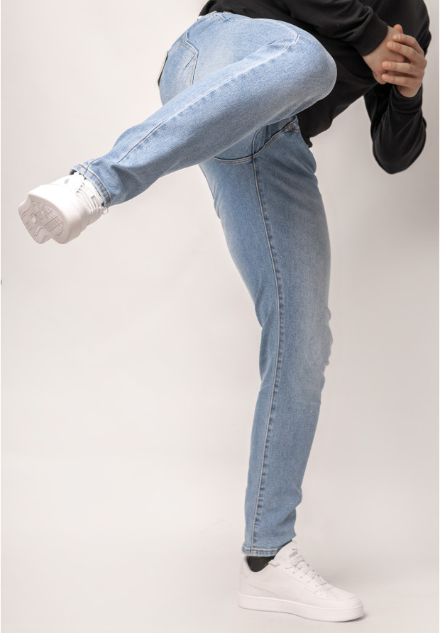 Spodnie męskie jeansowe jasne slim fit