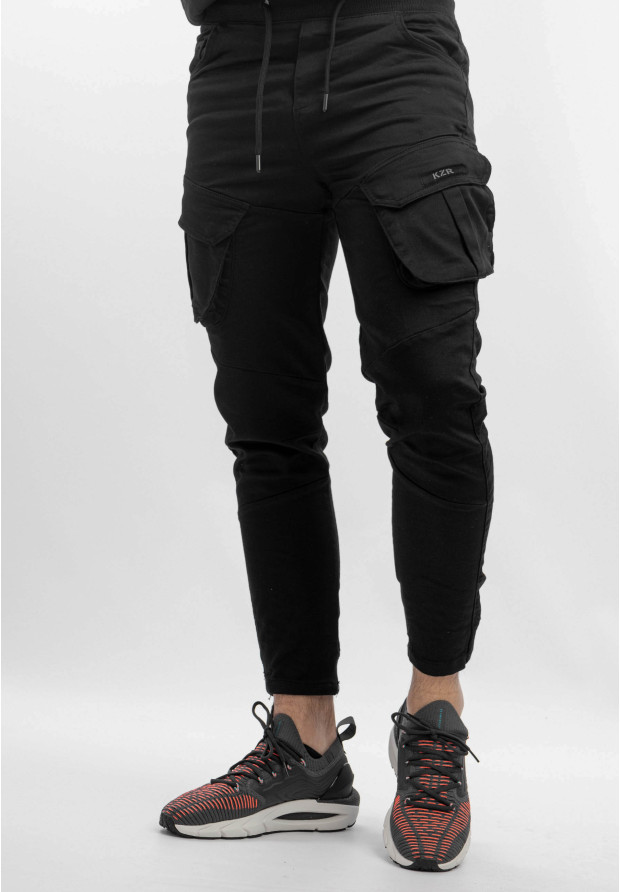 Spodnie Czarne Joggery Kenzarro O-79003 01