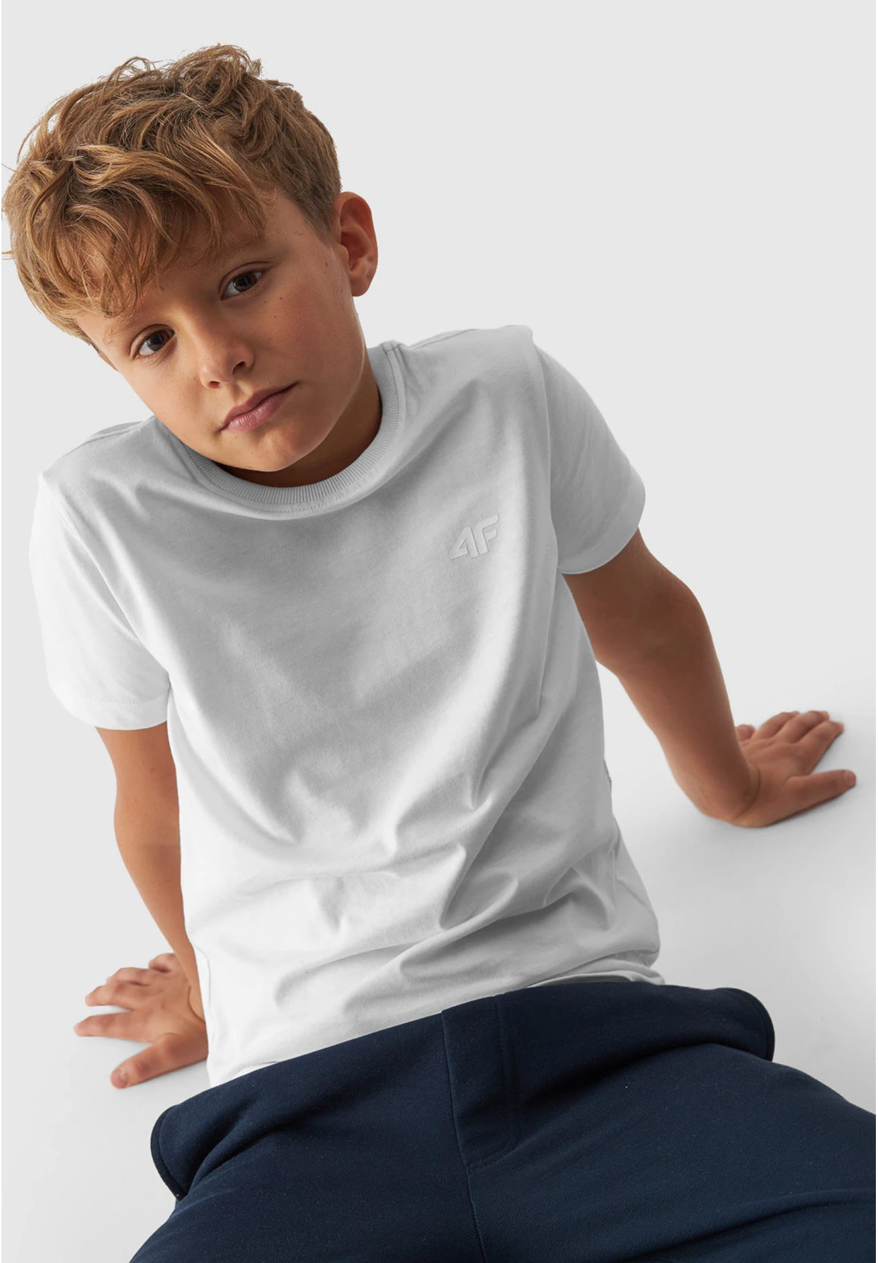Koszulka 4F chłopięca biały t-shirt basic