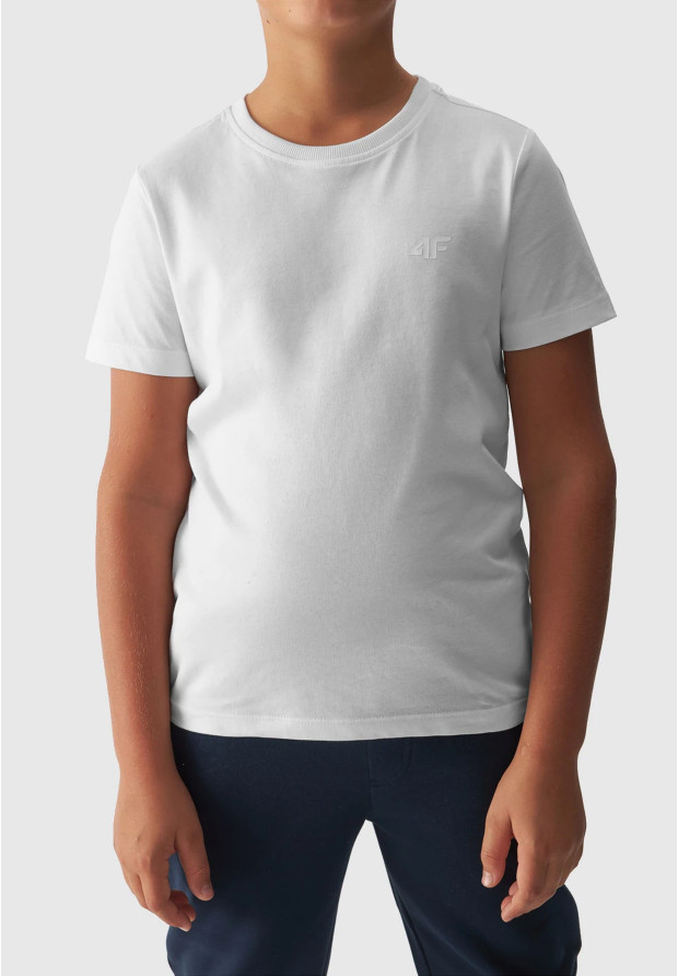 Koszulka 4F chłopięca biały t-shirt basic