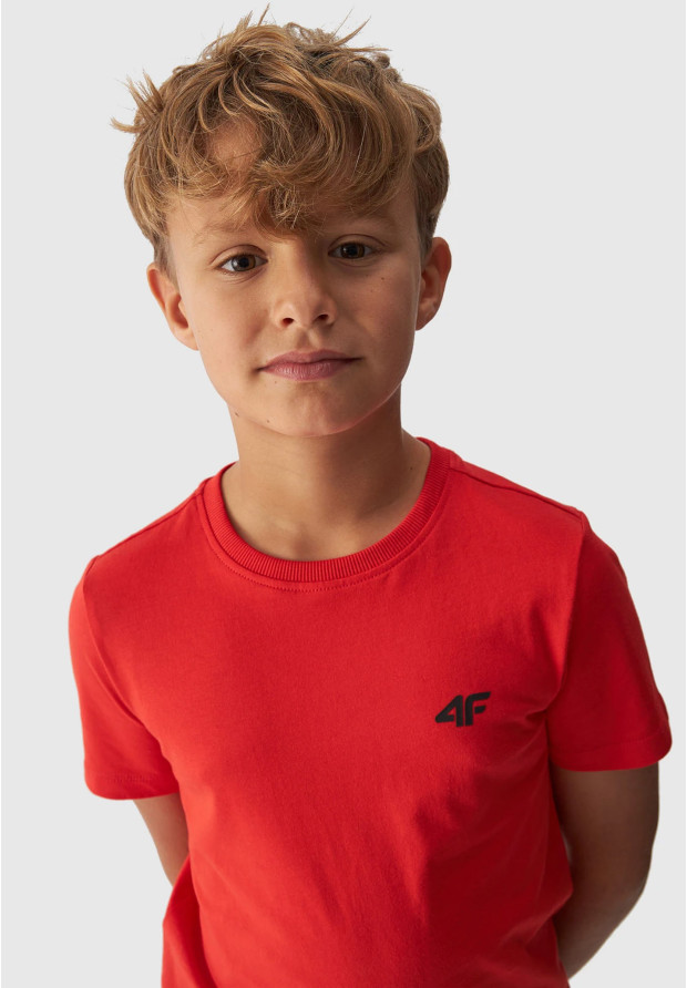 Koszulka 4F chłopięca pomarańczowa t-shirt basic