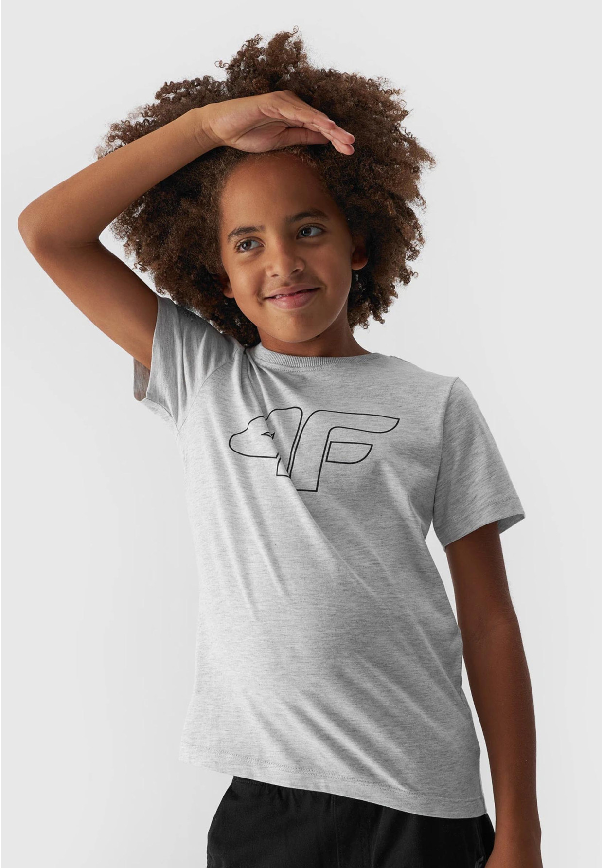Koszulka 4F chłopięca szara t-shirt basic
