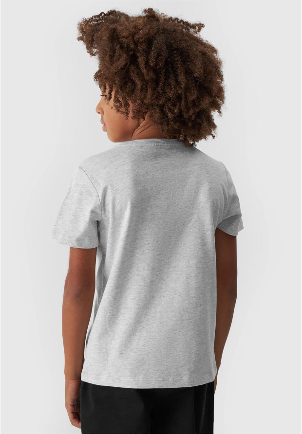 Koszulka 4F chłopięca szara t-shirt basic