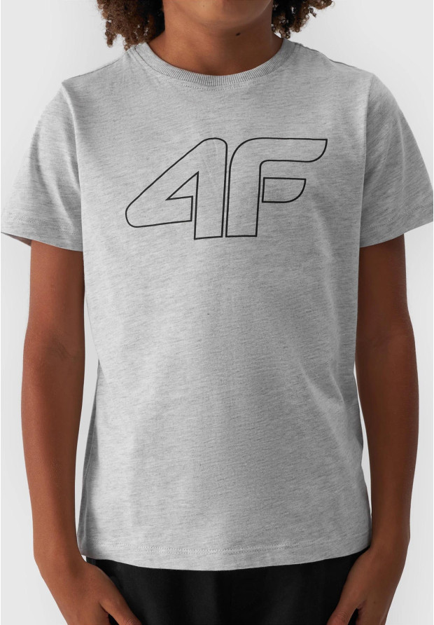 Koszulka 4F chłopięca szara t-shirt basic
