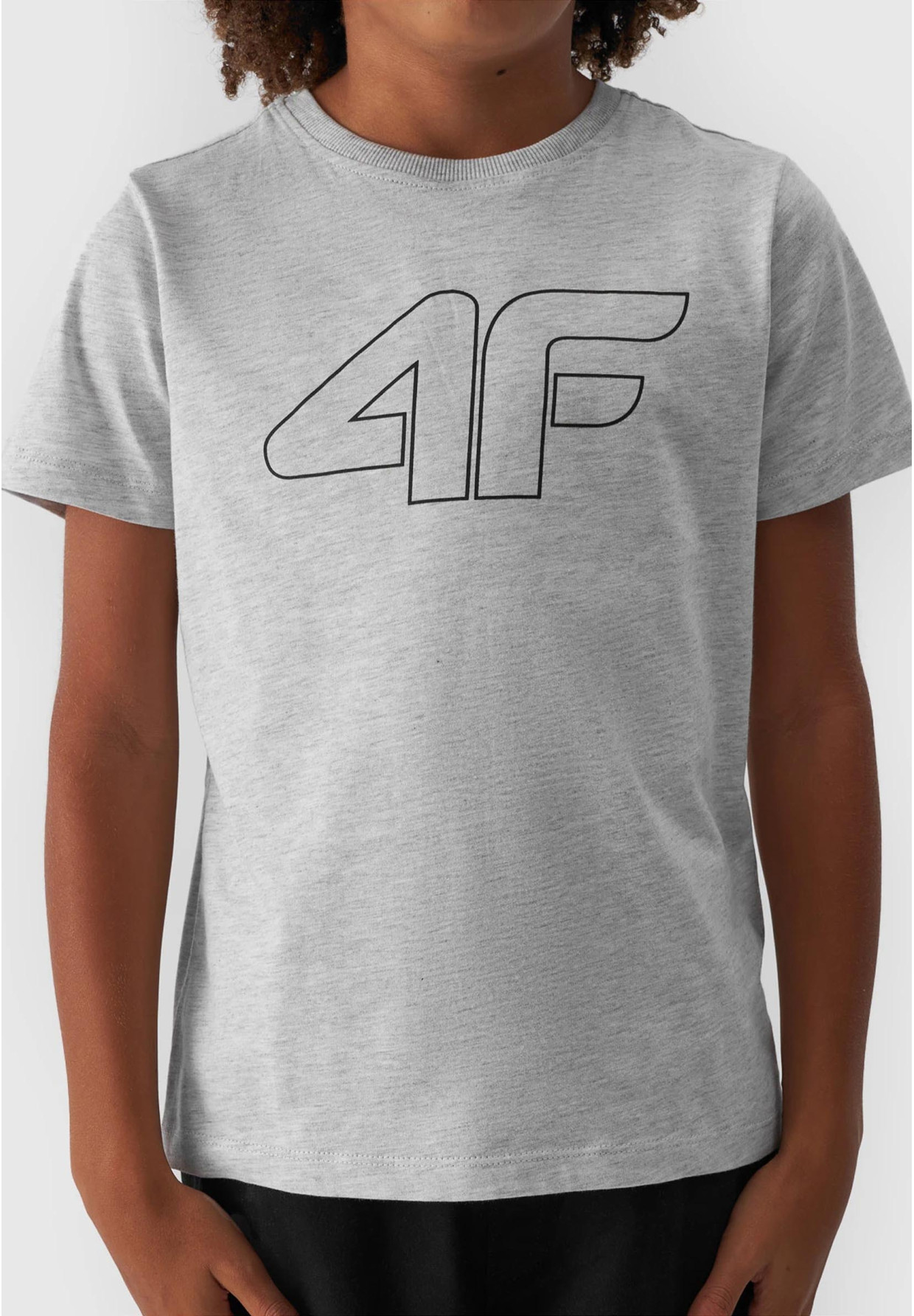 Koszulka 4F chłopięca szara t-shirt basic