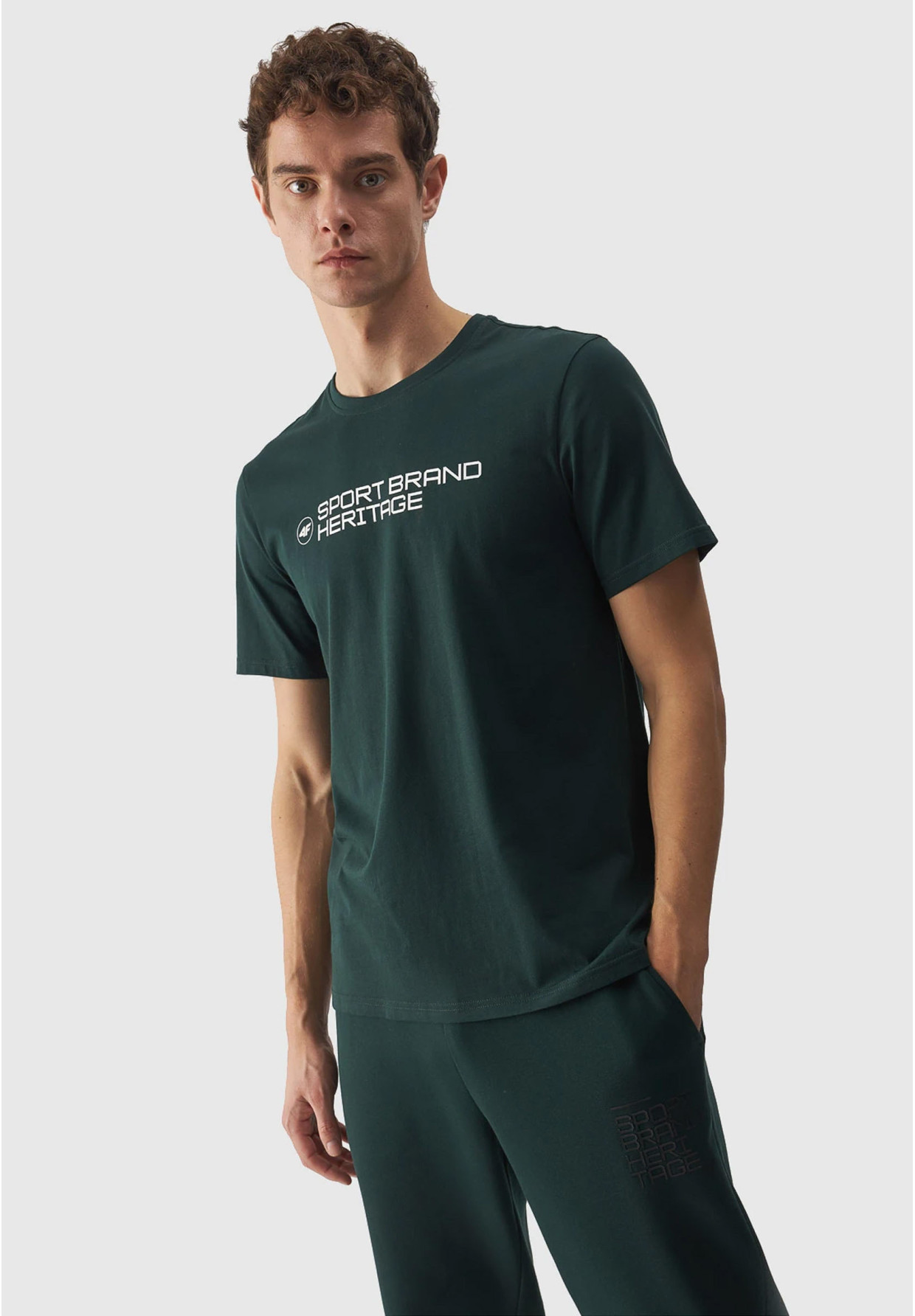 Koszulka Męska 4F T-shirt Zielony Logo