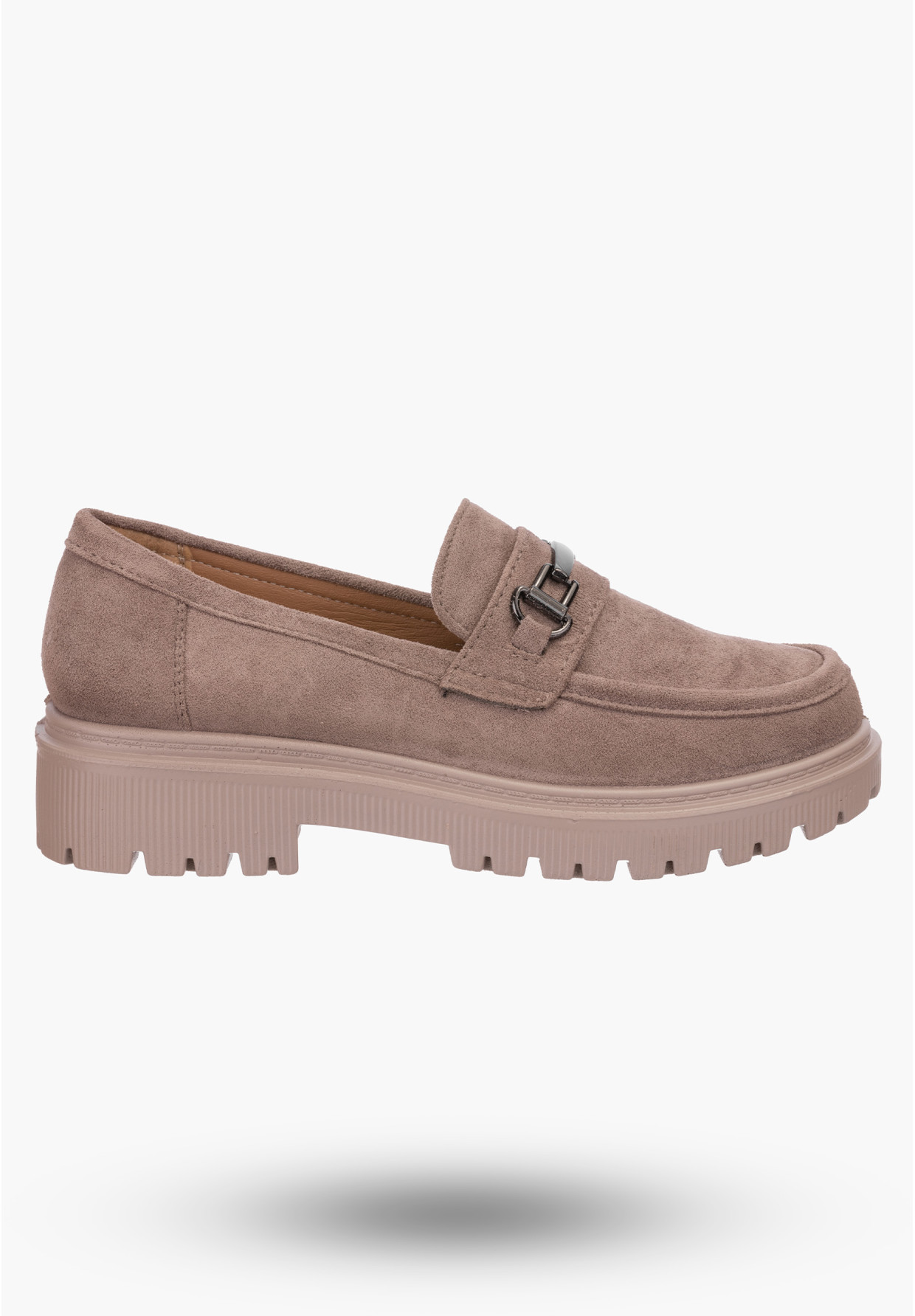 Półbuty damskie khaki z ozdobą