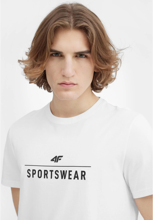Koszulka Męska Biała 4F Sportowy T-shirt Regular