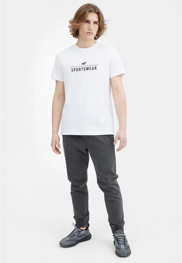 Koszulka Męska Biała 4F Sportowy T-shirt Regular