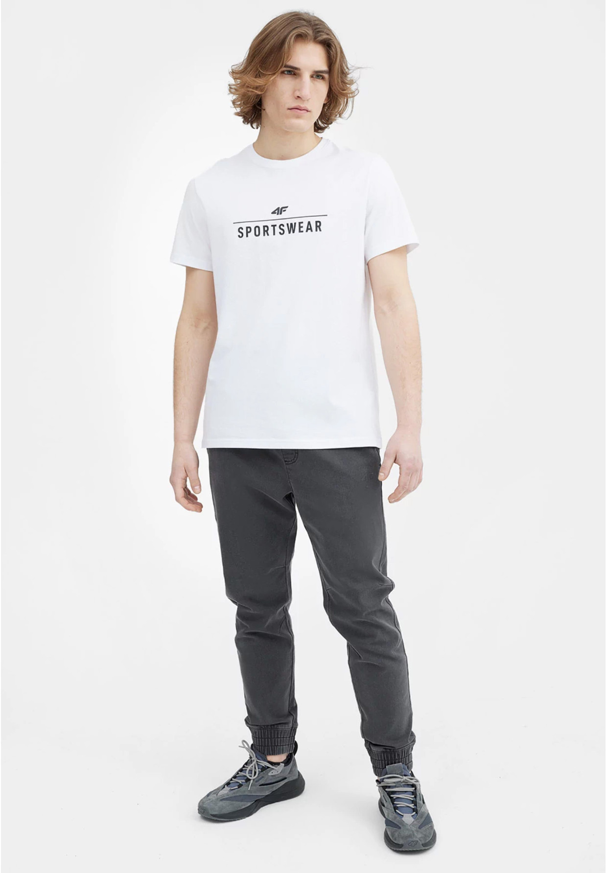 Koszulka Męska Biała 4F Sportowy T-shirt Regular
