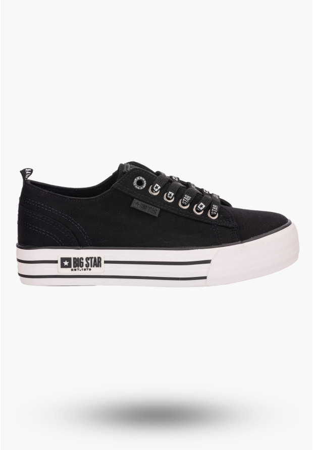 Trampki Damskie Big Star Czarne gruba podeszwa KK274013