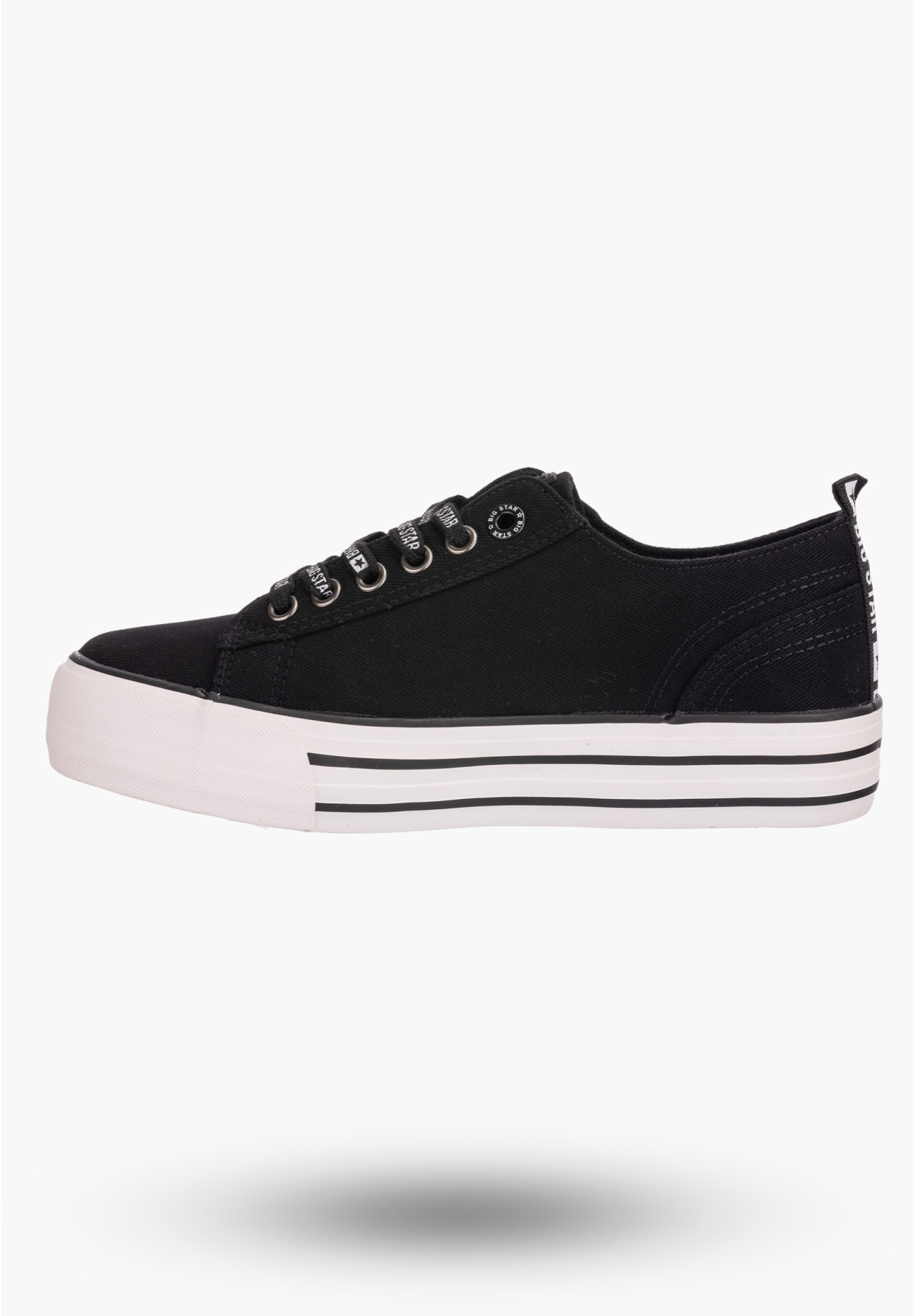 Trampki Damskie Big Star Czarne gruba podeszwa KK274013