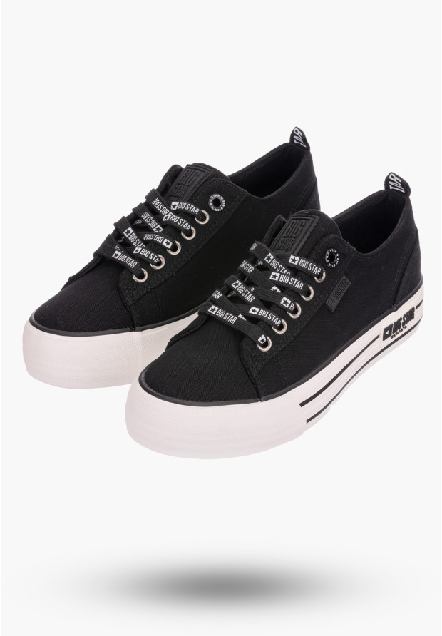 Trampki Damskie Big Star Czarne gruba podeszwa KK274013