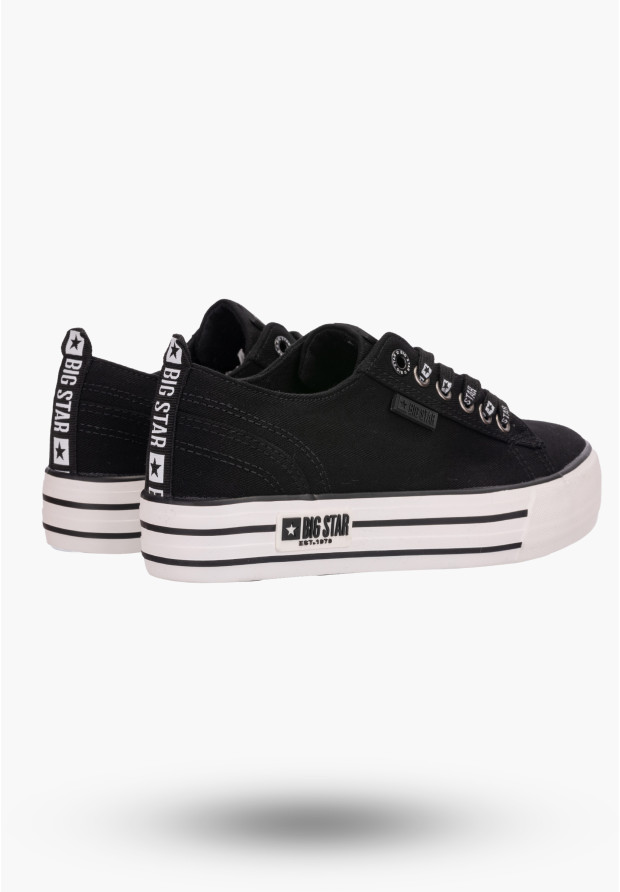 Trampki Damskie Big Star Czarne gruba podeszwa KK274013