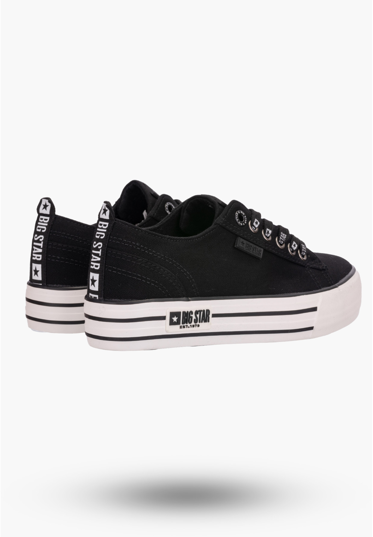 Trampki Damskie Big Star Czarne gruba podeszwa KK274013