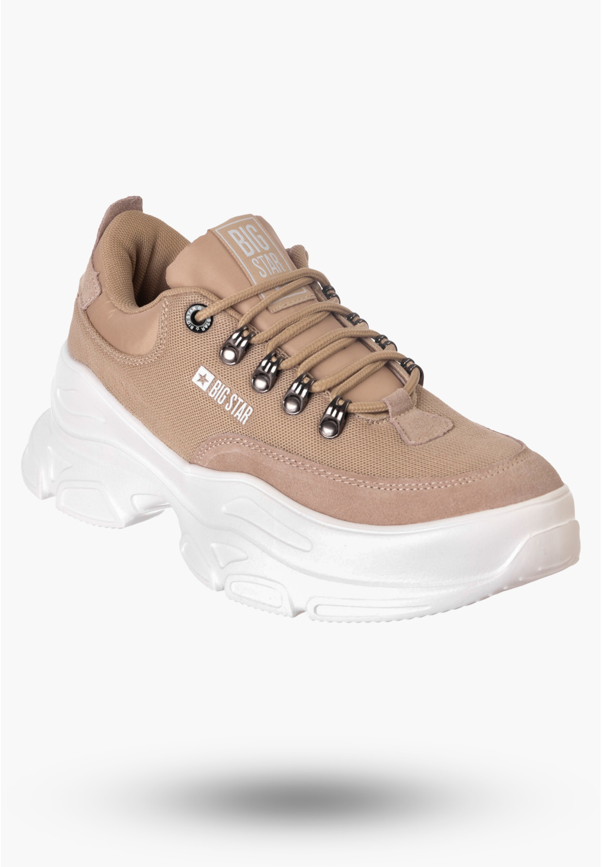 Sneakersy Damskie BIG STAR Beżowe Wysokie JJ274A222