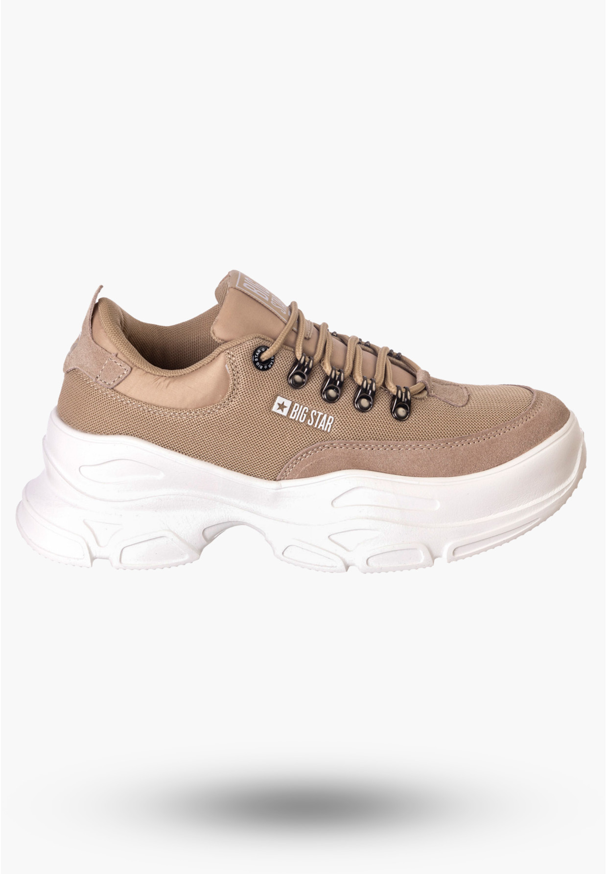Sneakersy Damskie BIG STAR Beżowe Wysokie JJ274A222