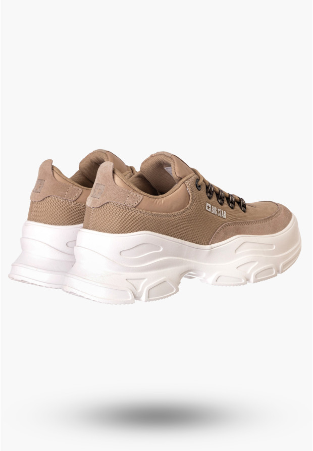 Sneakersy Damskie BIG STAR Beżowe Wysokie JJ274A222