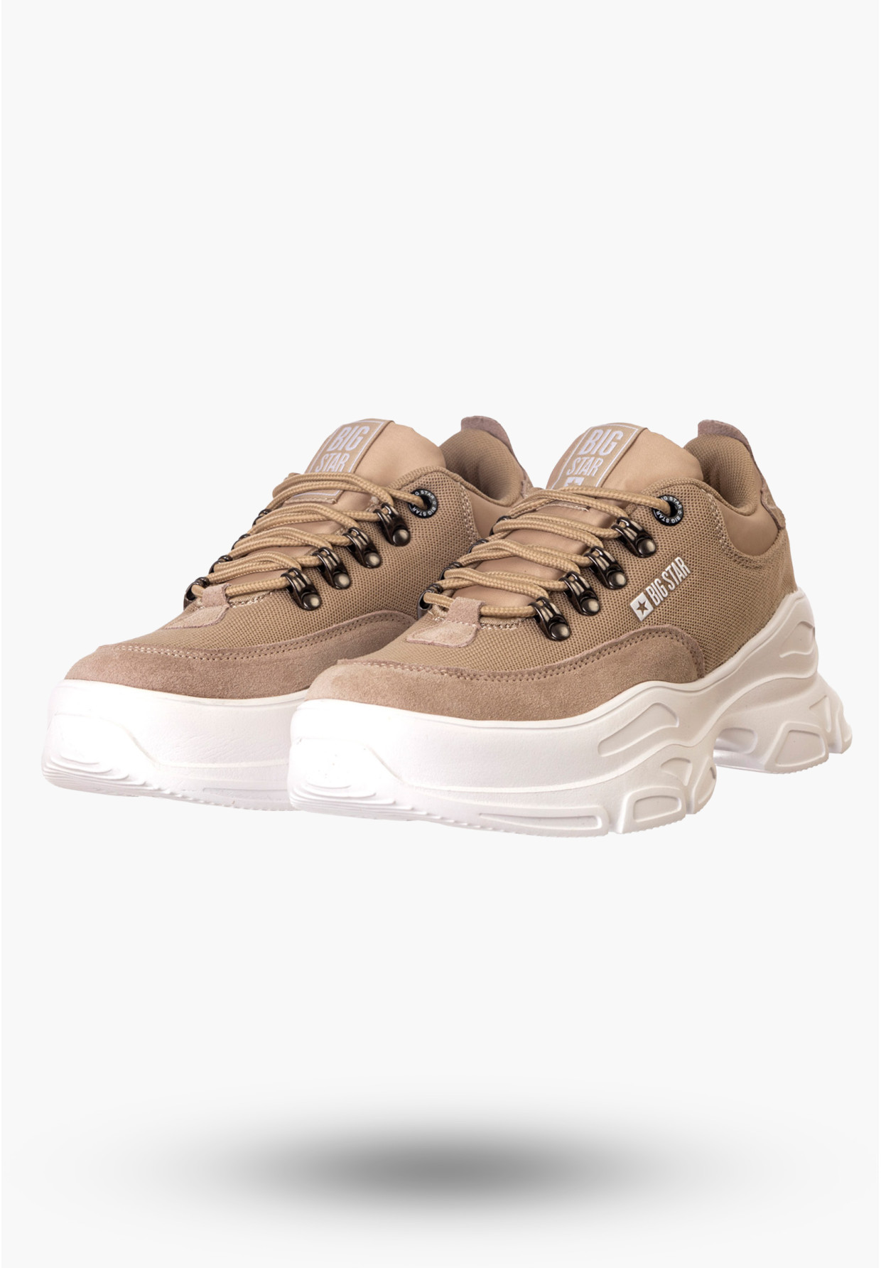 Sneakersy Damskie BIG STAR Beżowe Wysokie JJ274A222