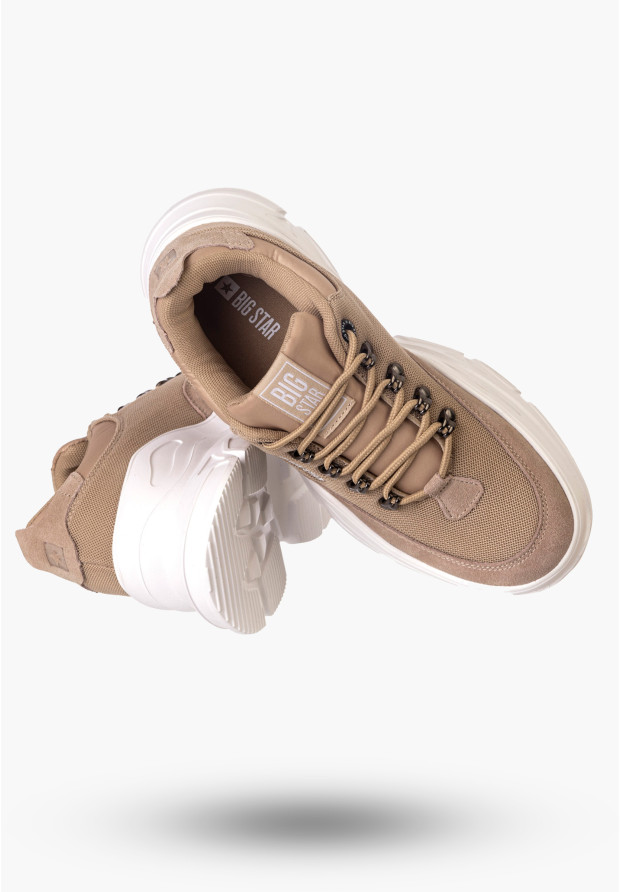 Sneakersy Damskie BIG STAR Beżowe Wysokie JJ274A222