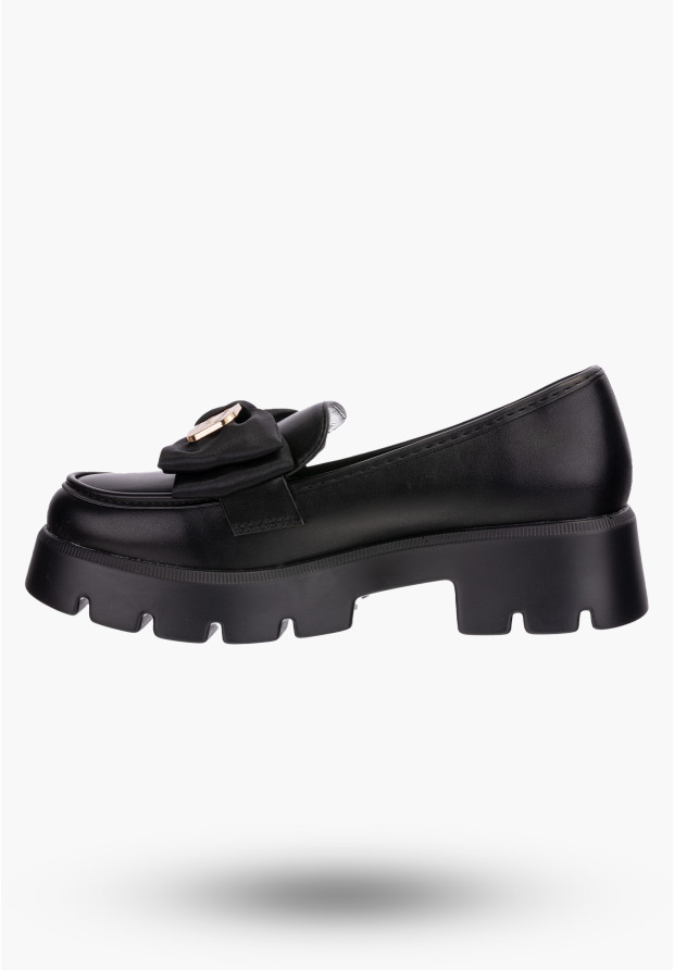 Mokasyny Damskie Satynowe ze Złotymi Elementami Eleganckie