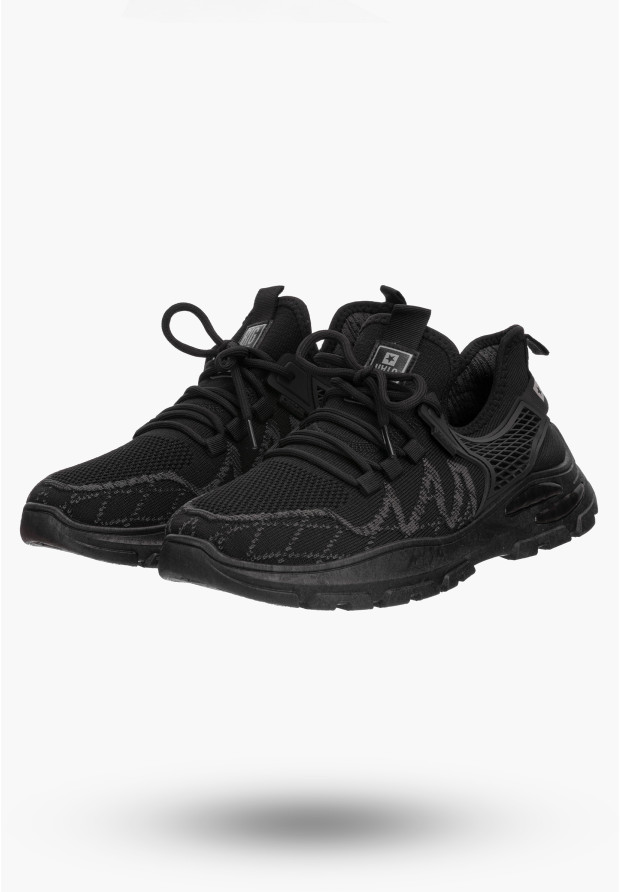 BIG STAR Męskie Sneakersy Czarne Materiałowe Tkanina NN174460
