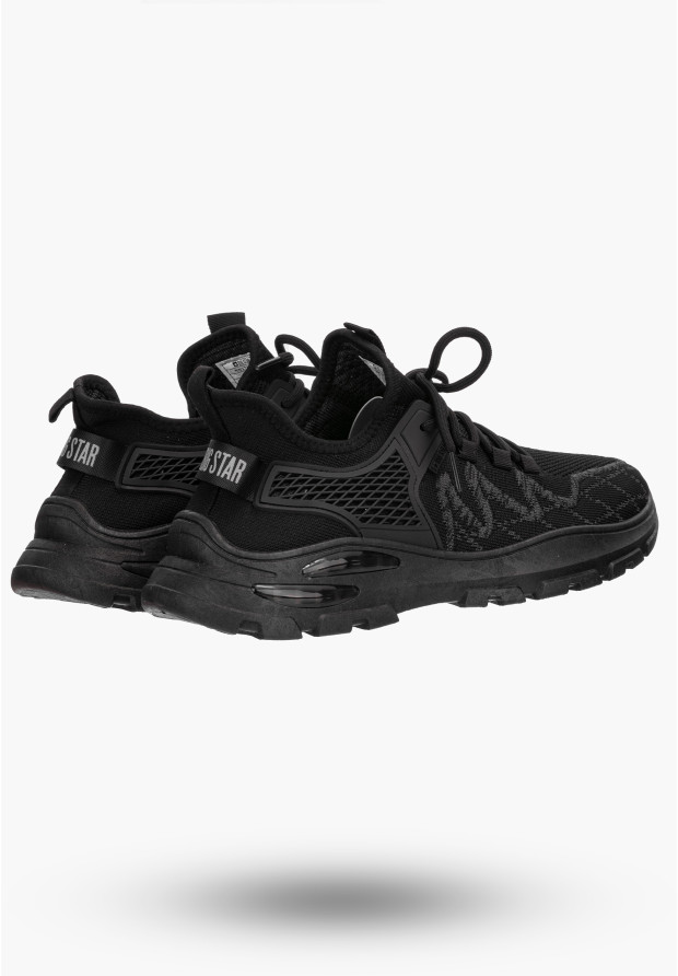 BIG STAR Męskie Sneakersy Czarne Materiałowe Tkanina NN174460