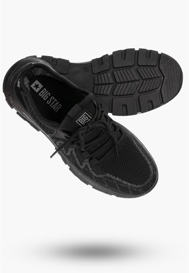 BIG STAR Męskie Sneakersy Czarne Materiałowe Tkanina NN174460