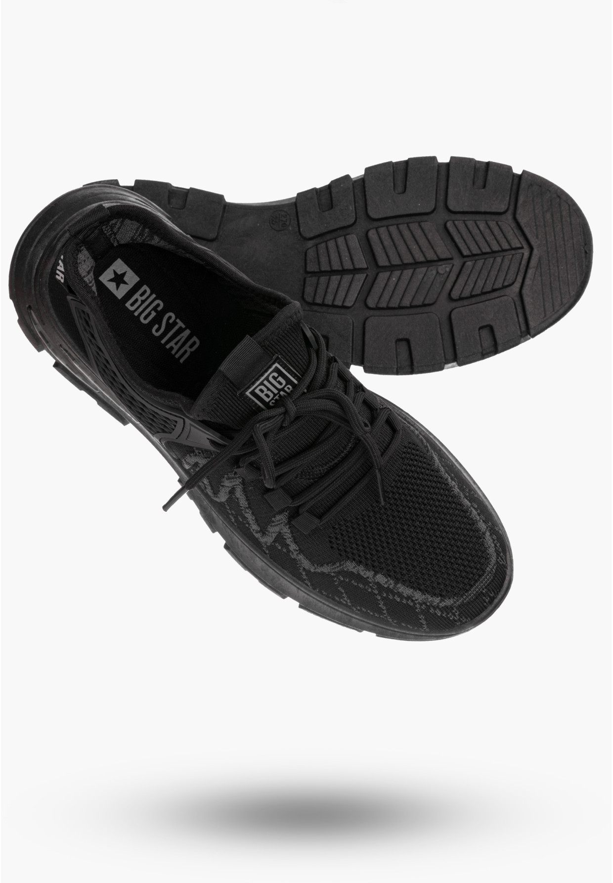 BIG STAR Męskie Sneakersy Czarne Materiałowe Tkanina NN174460
