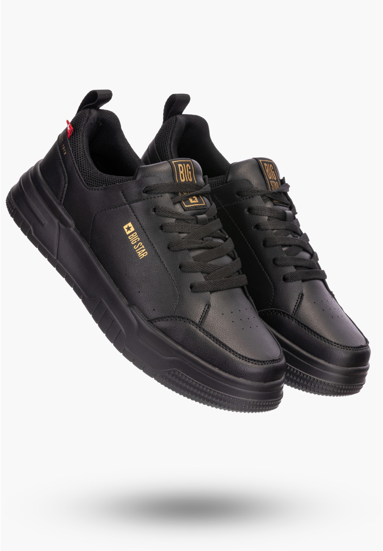 Sneakersy Męskie Czarne BIG STAR z Wkładką Memory Foam NN174148