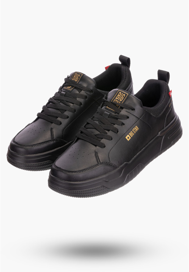 Sneakersy Męskie Czarne BIG STAR z Wkładką Memory Foam NN174148