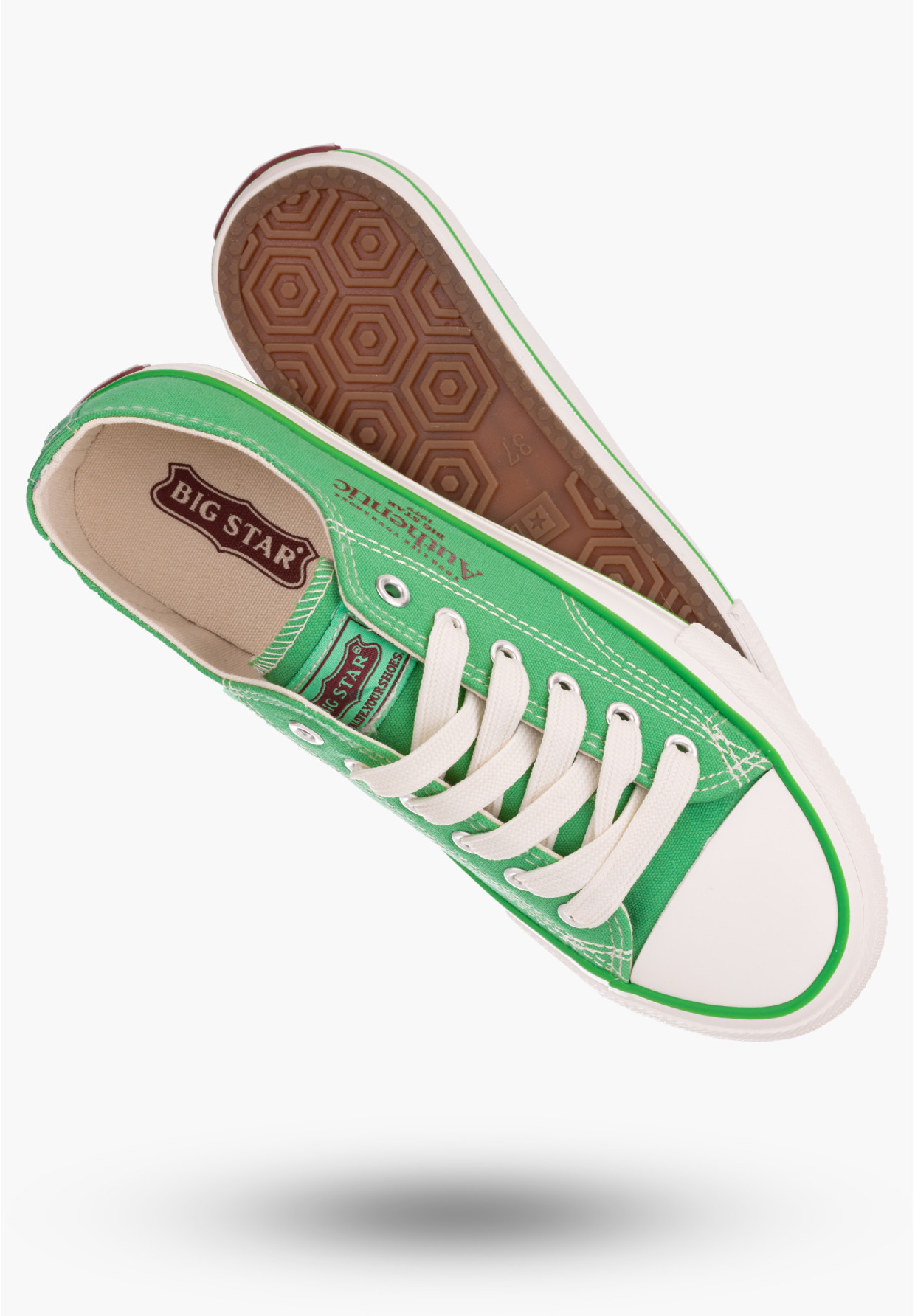 Trampki Damskie Big Star zielone klasyczne logo NN274240
