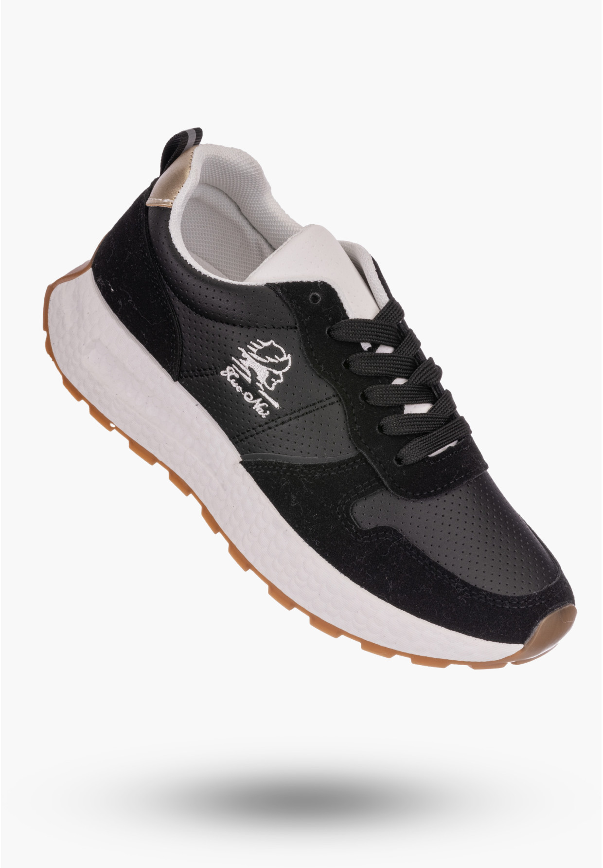Sneakersy Damskie Potocki Czarne Buty Eko Skóra 23-33002BK