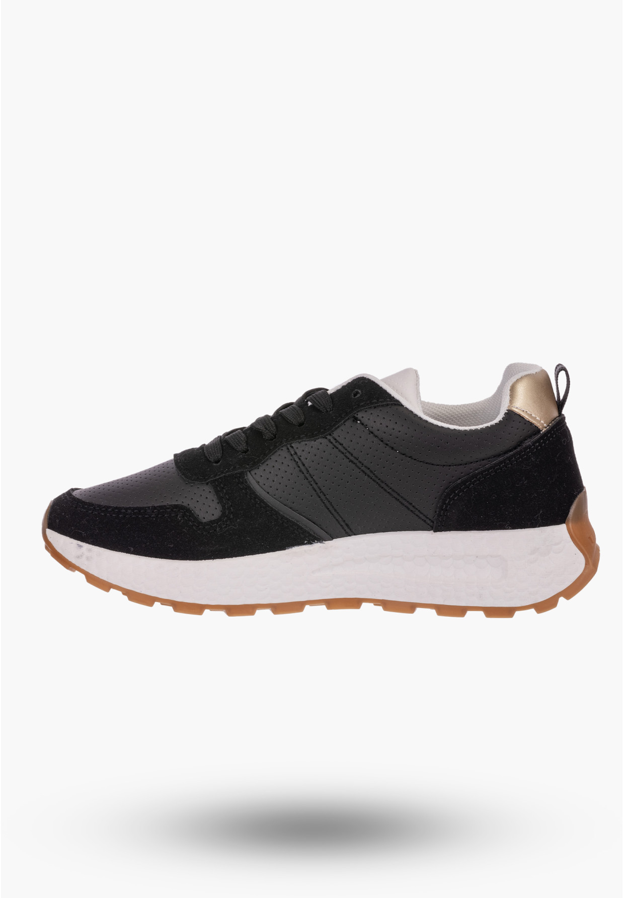 Sneakersy Damskie Potocki Czarne Buty Eko Skóra 23-33002BK