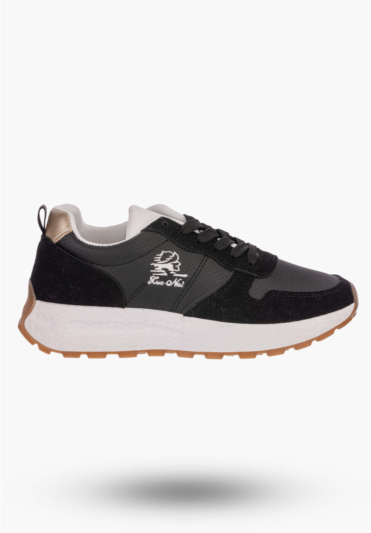 Sneakersy Damskie Potocki Czarne Buty Eko Skóra 23-33002BK