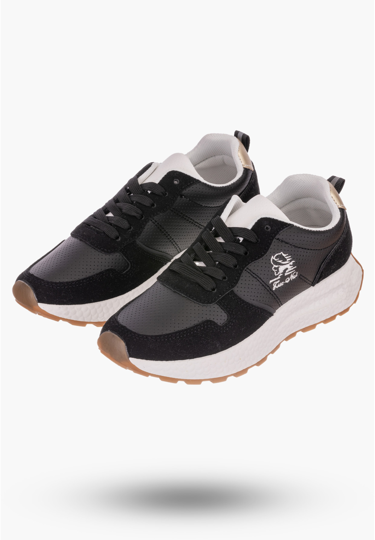 Sneakersy Damskie Potocki Czarne Buty Eko Skóra 23-33002BK