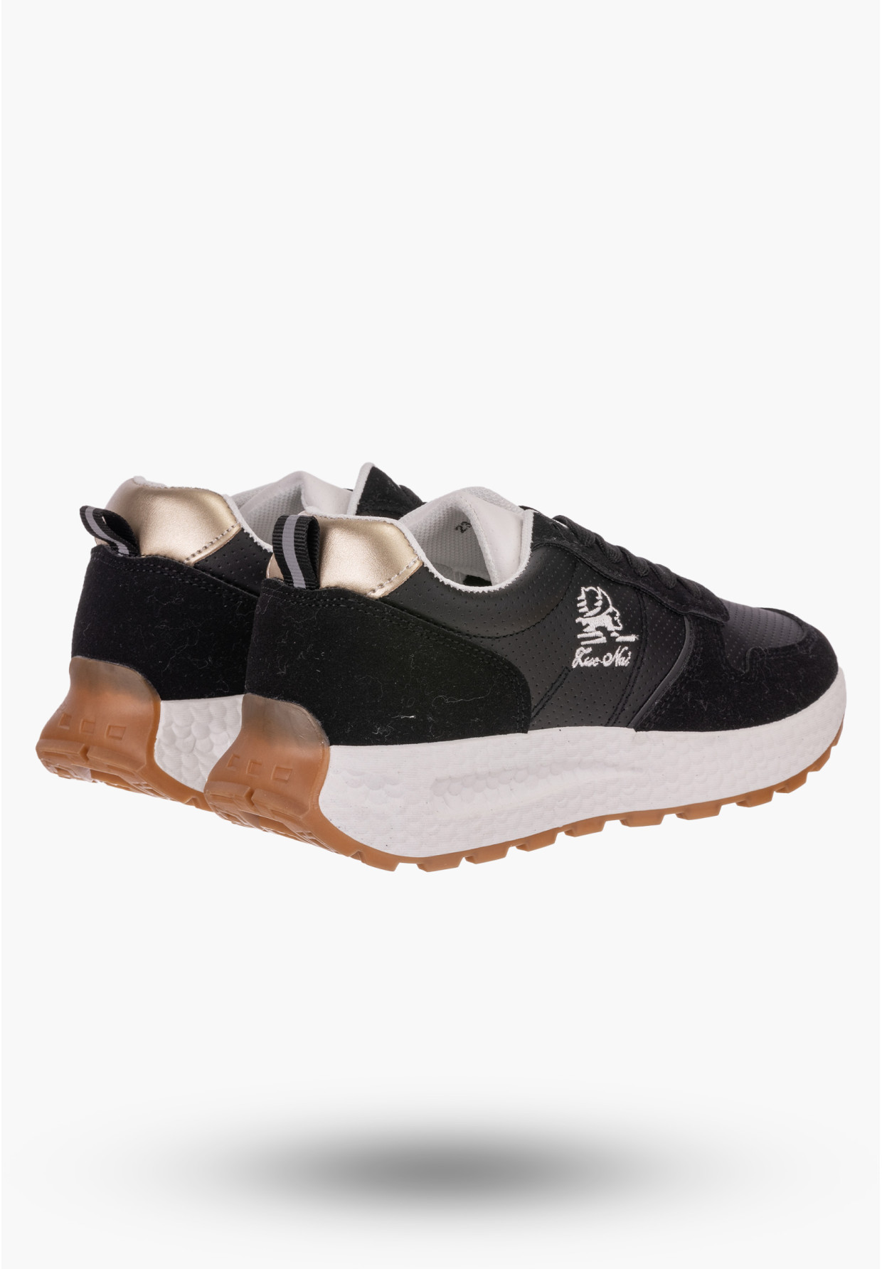 Sneakersy Damskie Potocki Czarne Buty Eko Skóra 23-33002BK