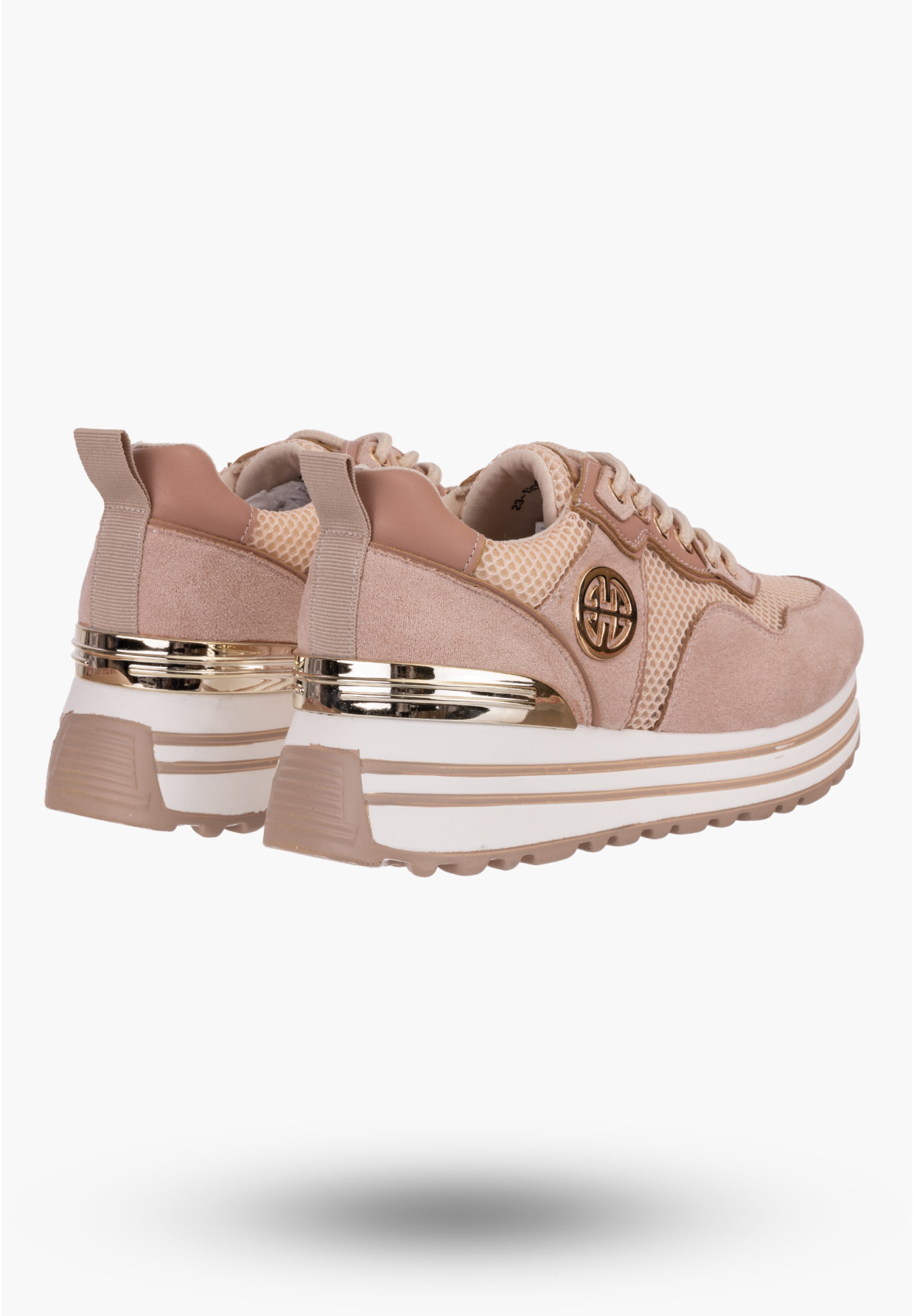 Sneakersy Damskie Potocki Beżowe Buty Eko Skóra 23-12086PN