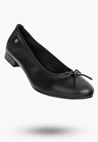 Baleriny Damskie Skórzane Buty Klasyczne Półbuty Czarne Maciejka P6800-04/00-0